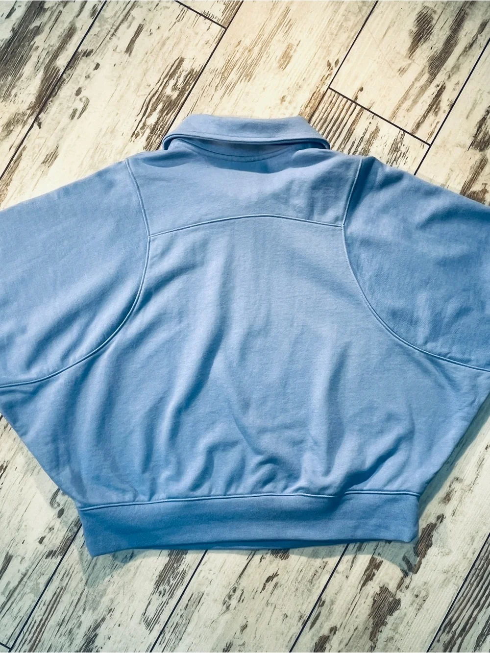 Wild Fable Cornflower Blue Polo Quarter Zip Sweatshirt Graphic Cropped XXL NWT - Picture 5 of 13